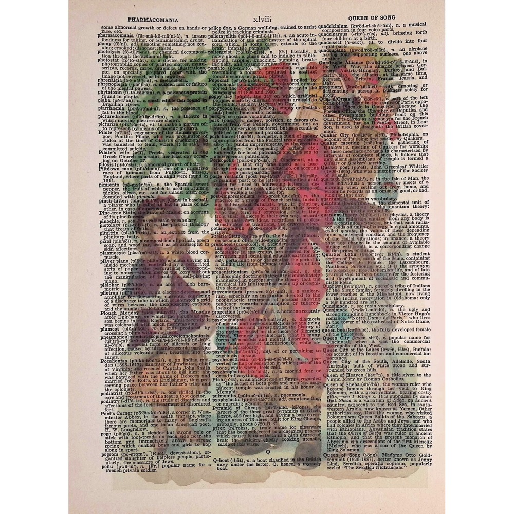 Victorian Santa Claus Dictionary Page Art Christmas Print Vintage Style Decor